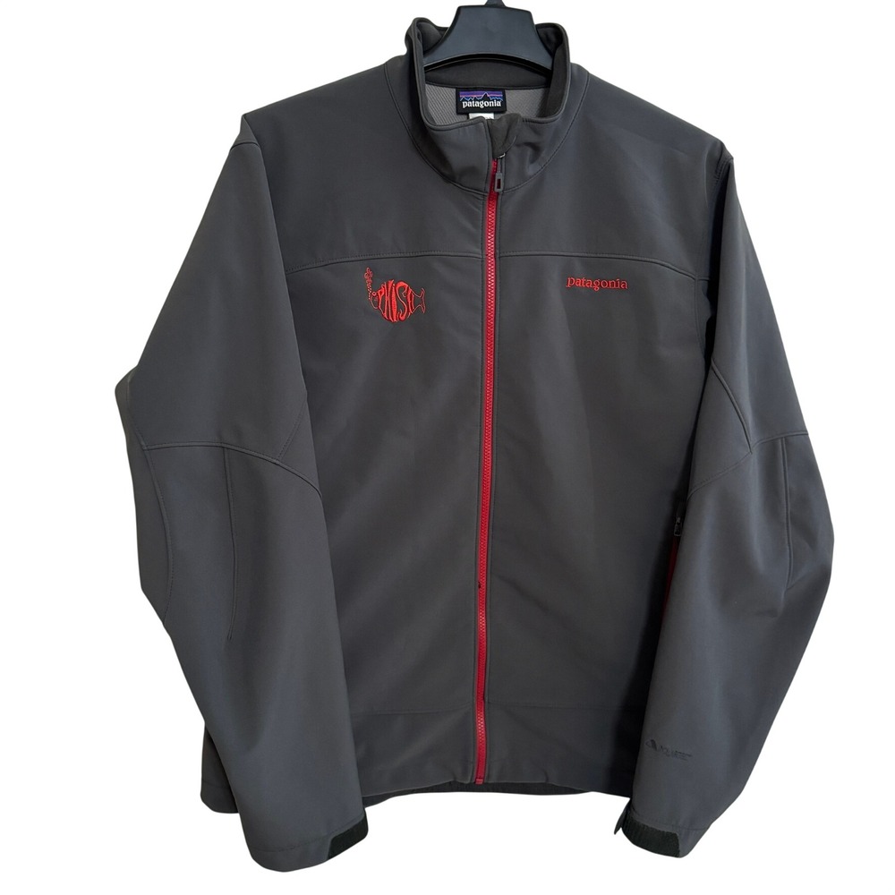 Patagonia Polartec Jacket Mens Medium Soft Shell Grey PHISH Logo Full Zip Hiking